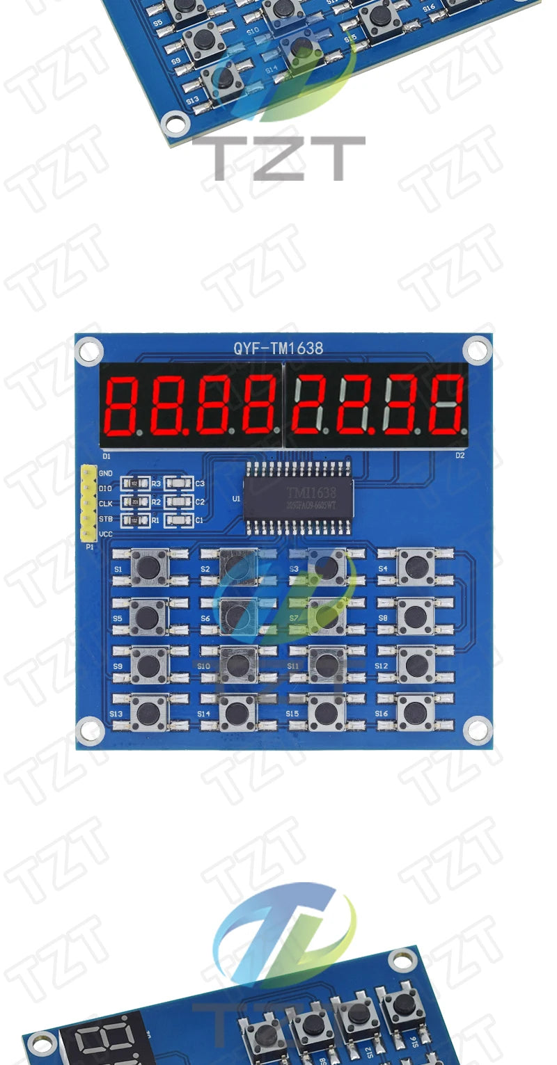 TM1637 4 Bits / TM1638 / 74HC595 8 bit Digital LED Display Module 7 Segment 0.36Inch Clock RED Anode Tube Four Serial Driver