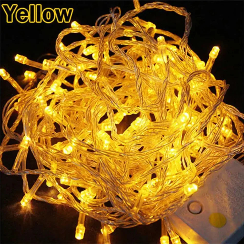 Holiday Outdoor 100 LED String Lights 10M 220V 110V Christmas Xmas Wedding Party Decorations Garland Lighting Christmas light