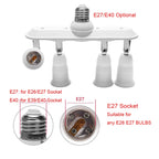 E27-5E27 3/4E26 Linear Edison Screw CFL LED Lamp Bulb Base Adapter 250V 2A Light Socket Splitter Extender