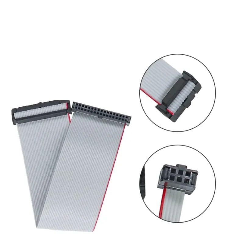 2.54mm Pitch JTAG ISP Download Cable FC-6/8/10/14/16/20/24/40/50/64 Pin Grey Flat Ribbon Data Cable for DC3 IDC Box Header