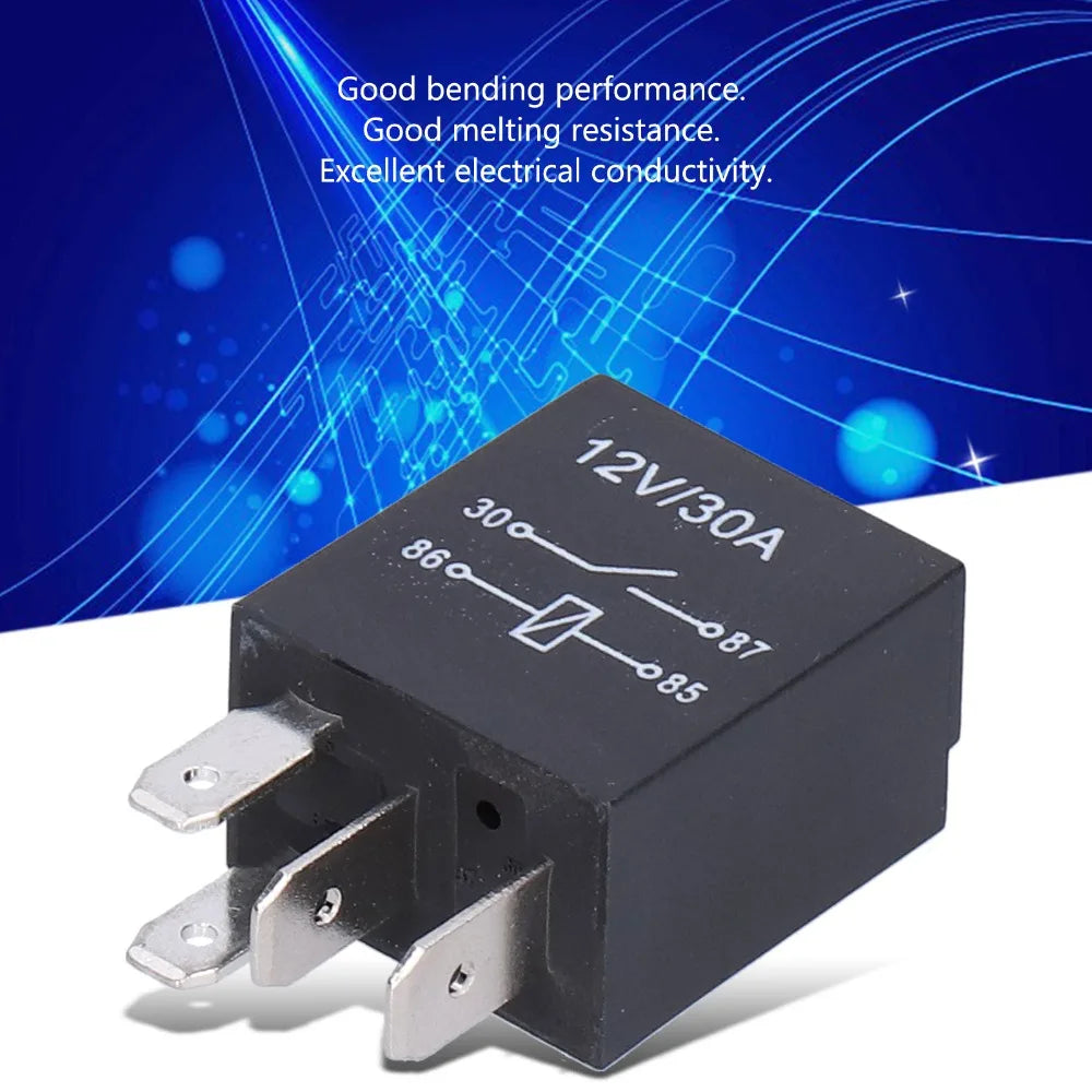 10 Pcs Relay Kit 4 Pin/5Pin Violet Relay 12V 30A 36.6*23*15.5mm Automobile Relay Automotive Relay Vehicle Electrical