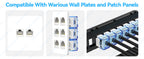 Denswire CAT6/CAT6A UTP RJ45 Keystone Jack Unshielded Ethernet Network Module Keystone Coupler 50μ Gold Contacts Dustproof Cover