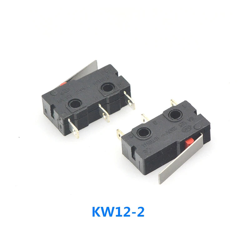 40PCS/Box Mini Micro Limit Switch - NO NC SPDT 2P/3P Terminals 5A 125V/250V Roller Arc Lever Snap Action Switch