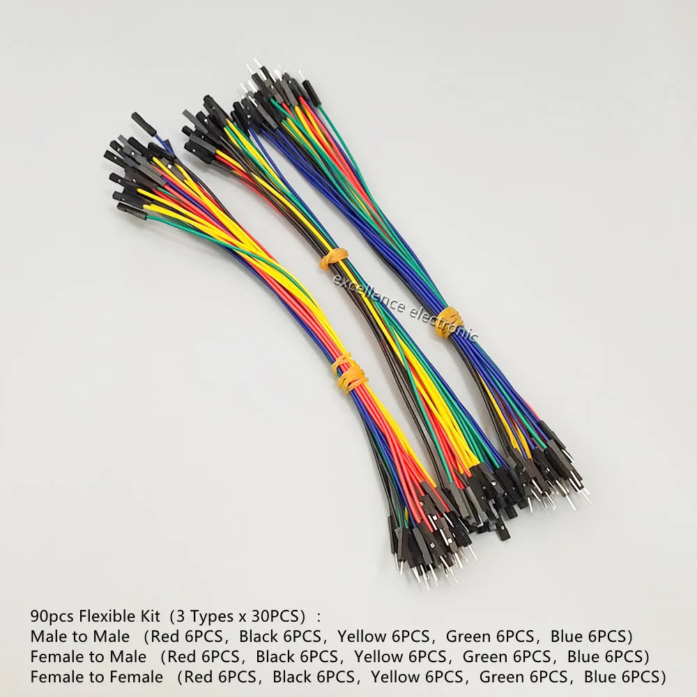 50-300pcs Breadboard Dupont Cable For Arduino Line 2.54mm Male Female Dupont 10cm 20cm 30cm Jumper Wire  DIY 1P Connector