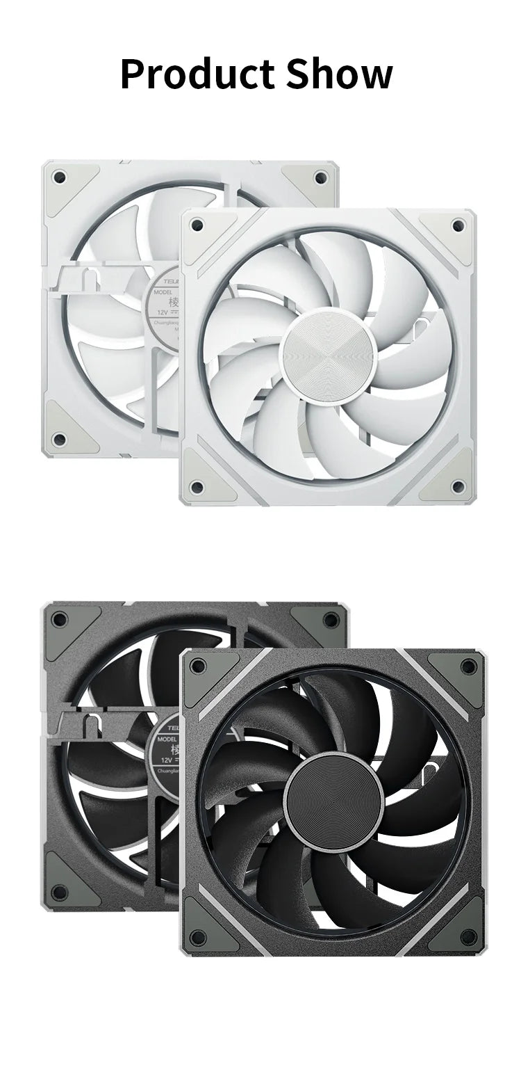 TEUCER Prism  ARGB PC Fan 12cm Computer Case Fan Kit Water Cooler 4pin PWM 5V 3PIN Cooling Fans