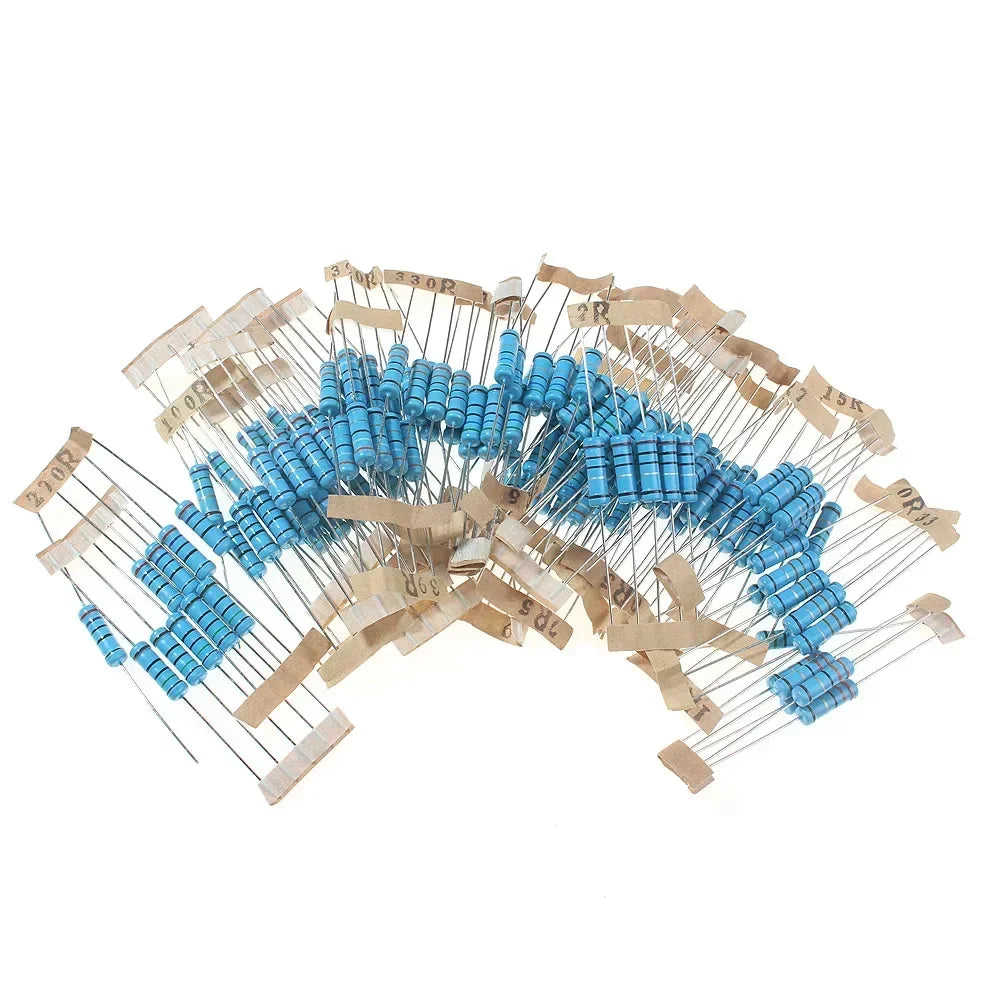 150/300PCS 0.5W 1W 2W 3W Metal Film Resistor Kit 1% High precision 0.1R~750R Electronica Kit diy electronic components 30values
