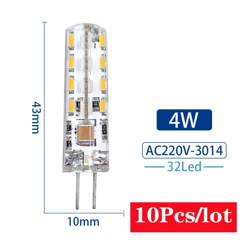 10Pcs/lot G4 LED Light Bulb 2W 3W 4W 5W 7W 9W AC DC12V 220V Corn Lamp SMD2835 Spotlight Chandelier Lighting Replace Halogen Lamp