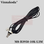 1/2/5PCS M8 Hexagonal Probe NTC Thermistor Temperature Sensor M8x1.25MM Thread B3950 5/10/15/20/50/100K L1M