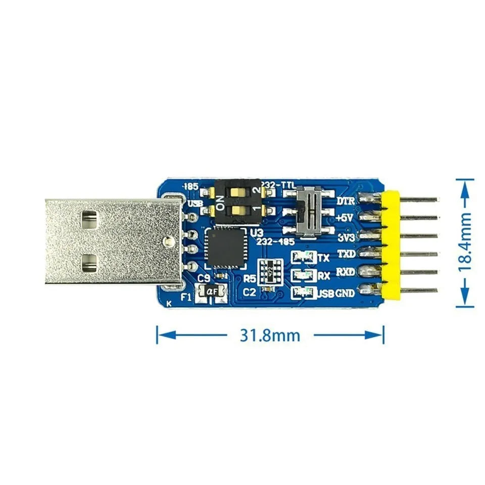 CP2102 USB-UART 6-in-1 Multifunctional(USB-TTL/RS485/232,TTL-RS232/485,232 to 485) Serial Adapter for Arduino