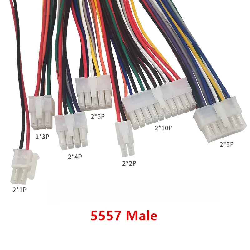 2pcs 20/30/50cm 5557 5559 2-24Pin Dual Row Micro-Fit MX4.2mm Male Female Automotive PC Computer Graphic Harness Plug Wire Cable