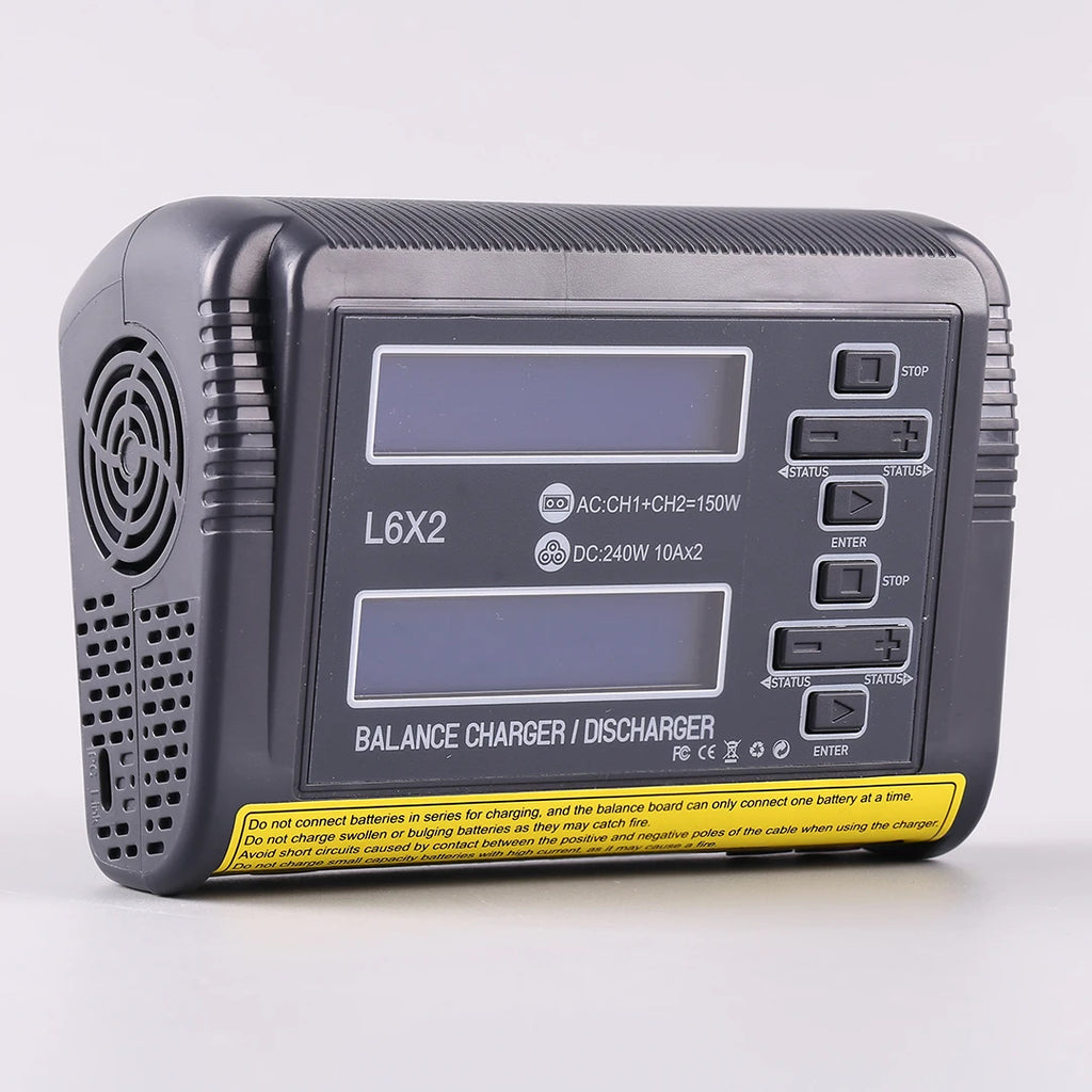 HTRC L6X2Lipo Intelligent Balanced Charger for RC Model Aircraft Dual Channel 2-6S Remote Control LiPo Battery Charger