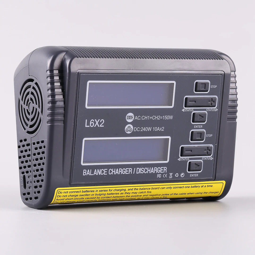 HTRC L6X2Lipo Intelligent Balanced Charger for RC Model Aircraft Dual Channel 2-6S Remote Control LiPo Battery Charger