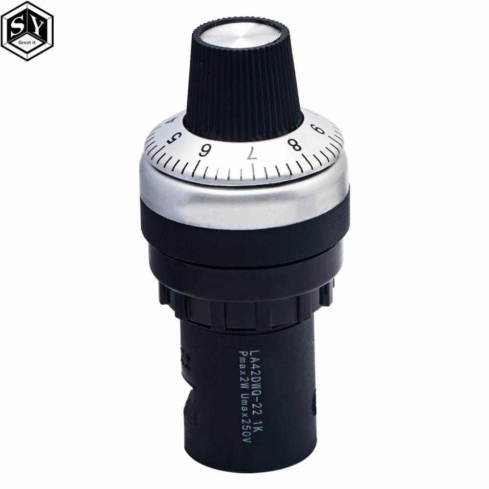 LA42DWQ-22-Pro 1K 2K 5K 10K 20K 50K 100k 200k 500K  22mm Diameter Pots Rotary Potentiometer Resistance Switch for arduino