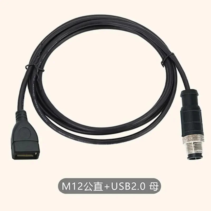M12 to USB Cable Connector 4Pin 5 Pin A/D/B Code to USB Scanner Cable Industrial Camera USB to M12 Male Female Extension Line
