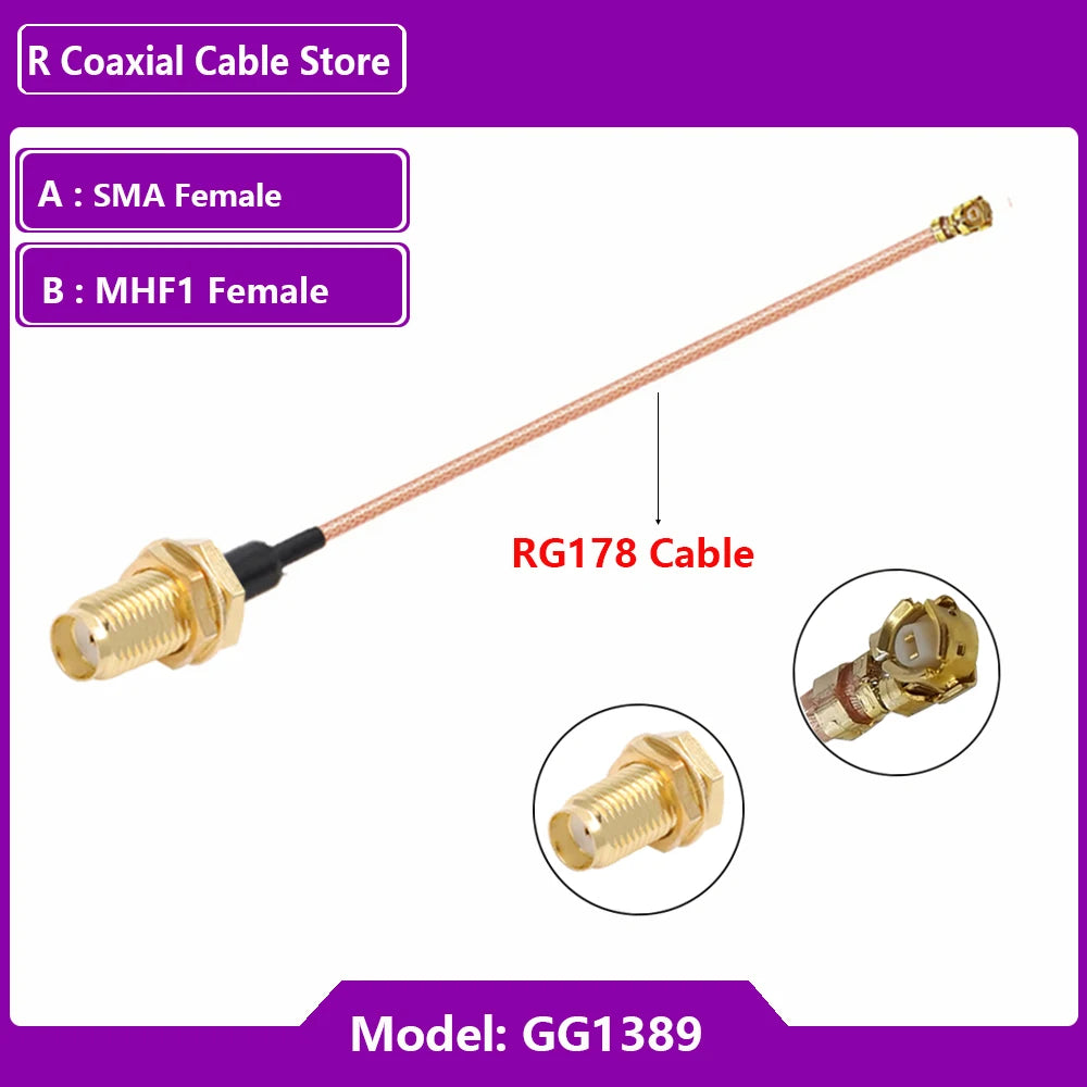 1PC UFL u.FL MHF Female to SMA Female Waterproof RF Coaxial Pigtail Adapter WIFI Antenna Extension Cable RG178