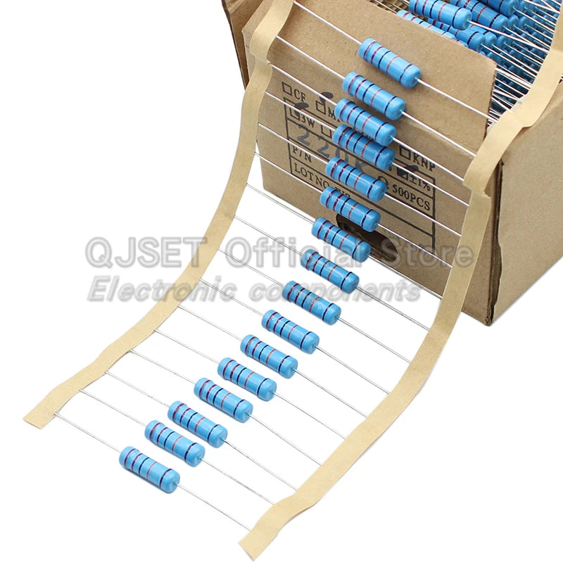 10pcs 3W Precision Metal Film Resistors 1% 3W 10 47 100 200 220 470 510 Ohm 1K 22K 4.7K 10K 47K 100k 200k 220k 510k 470k 1M Ohms