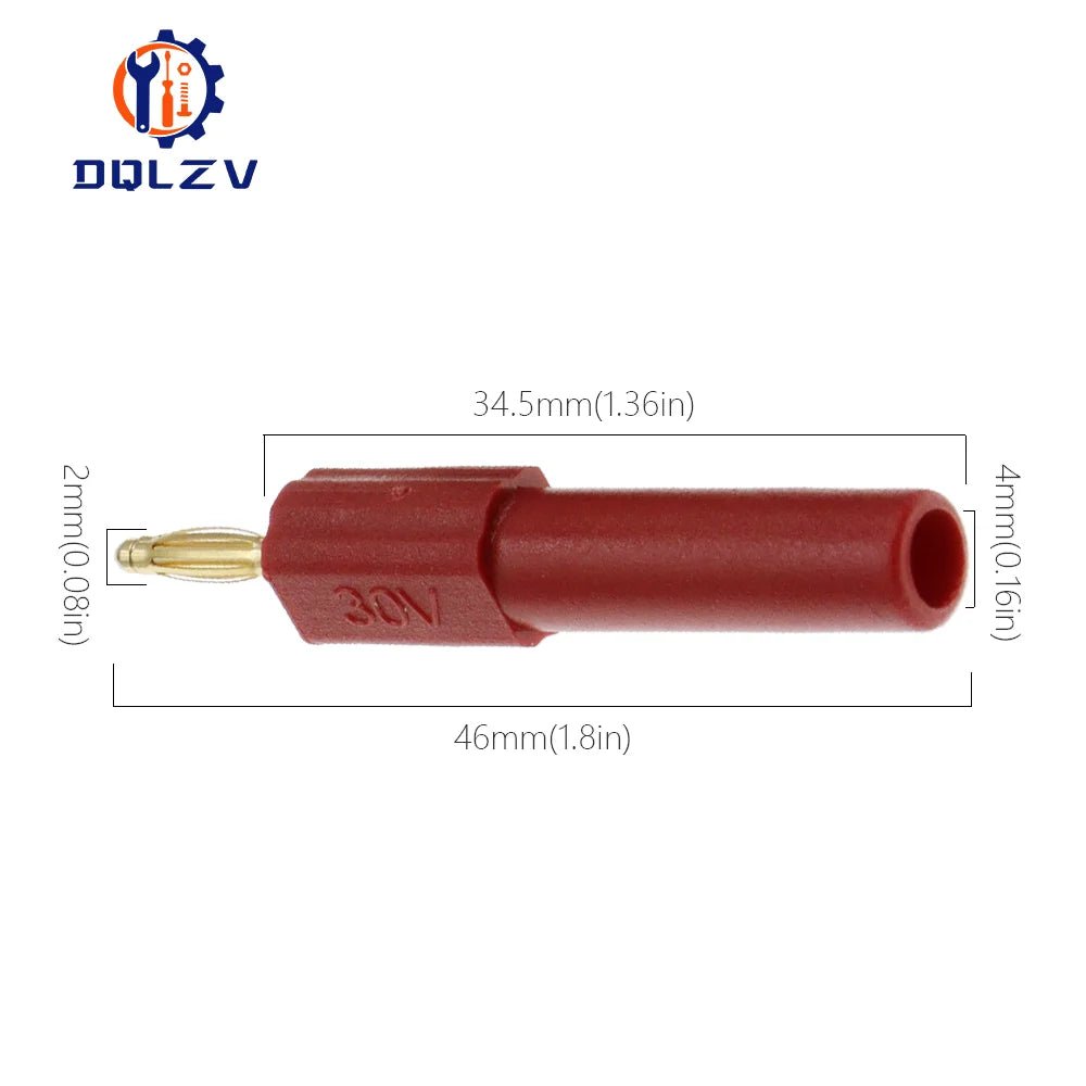 Gold Plated 2MM Small Male Banana Plug To 4MM Female Jack Connector Adapter