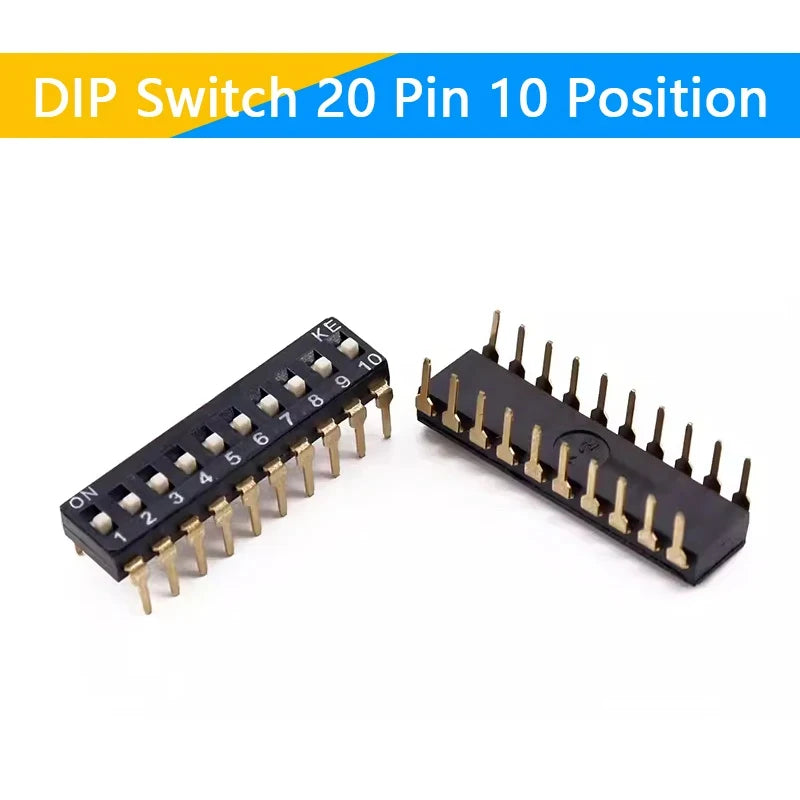 10pcs/lot Slide Type SMT SMD Dip Switch, 2.54mm Pitch 2 Row 4 Pin 2 Position / 8 pin 4 Position / 16 pin 8 Position