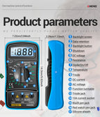 Digital Multimeter 1999 Counts 600V AC/DC Voltage Temp Test for Car Repair ANENG AN8205C Blue Backlight hFE Triode DIY Test Tool