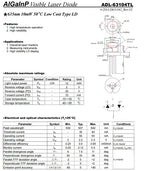 1piece 635nm 5mW RED Laser Diode TO56 N-Type RLD63NPC5 C6 638nm 640nm 10mW 15mW 30mW 50mW 120mW LD185mW GH0631IA2KC