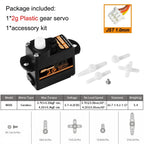 DSPOWER 2g Plastic/Metal Gear Motor Mini Micro Servos for RC Car Airplanes Fixed-wing Quadcopter Boat Plane Robot Wltoys Axial