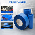 Blue PVC Heat Shrink Tube, Suitable for Insulation Film Winding of 18650 Lithium Batteries, 30mm - 300mm Lithium Battery Protect