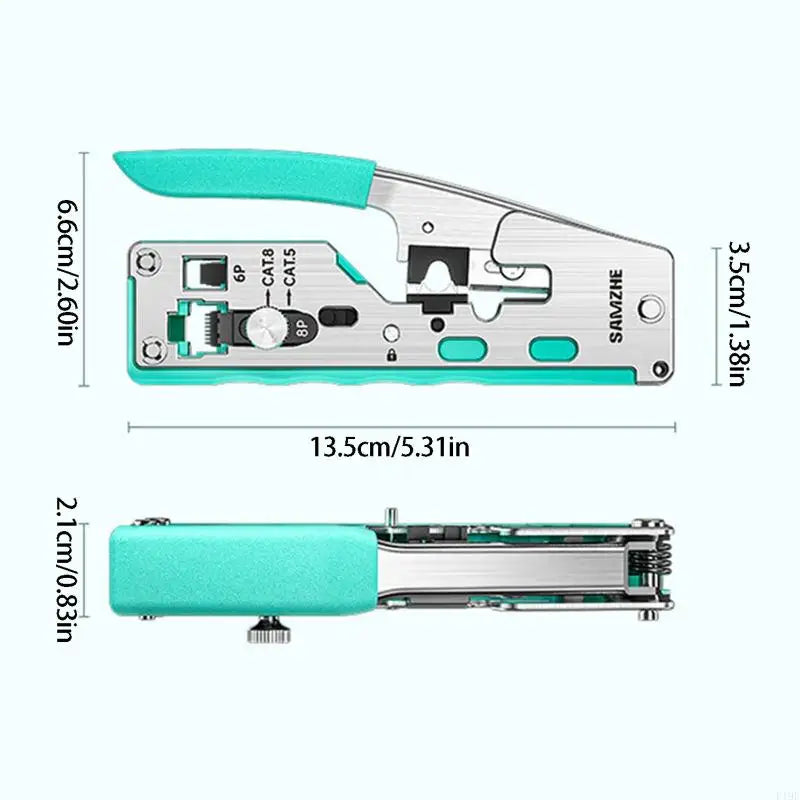 RJ45 RJ11 Cable Crimping Pliers 8P 6P Wire Cutter and Cover Remover with Grip Handle for Home Wiring Repair Use F19E