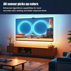TV SYNC Backlight LED Strip Light USB Flexible Ribbon Diode Tape with RGBIC Color Capture Sensor Bluetooth APP Remote Control