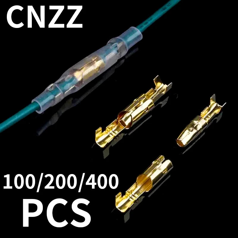 25 50sets 4.0mm bullet Crimp terminal car electrical wire connector diameter Female+Male+sheath Case Cold press terminal 1in2out