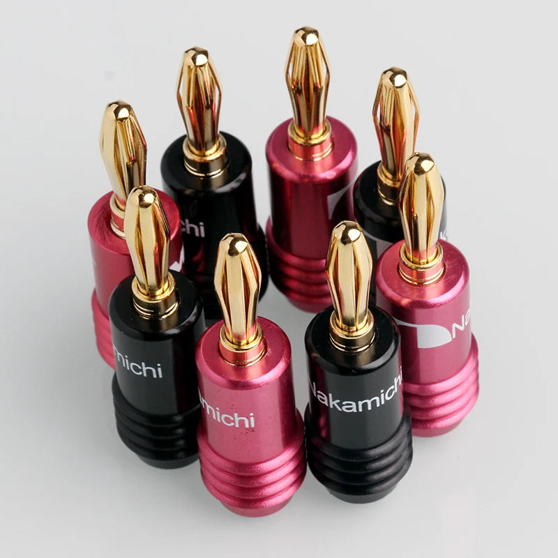 HiFi Audio 4mm 24K Gold Plated Banana Plug 4/8/10 Pcs for Home Theater Amplifier & DIY Speaker Setup