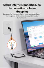 Swivel Bend Cat6a/Cat6/Cat6 Network Cable 10G X 104M Finished Jumper Fine 360° Right Angle RJ45 Connector High-Speed Data Transf