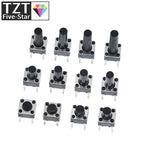 GREATZT 6X6X5/4.3/5.5/6/7/8/9/10/13MM Tact Switch Push Button Switch 12V 4PIN DIP Micro Switch For TV/Toys/home use Button