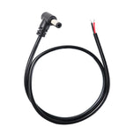 90 Degree Right Angle DC Power 5.5mm 2.1mm Barrel Male Plug Connector to Pigtail Cable for 5050 3528 LED Strip Light CCTV Camera