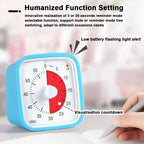 VT01 60 Minute Visual Timer Silent Countdown Time Manager with Protective Case Drop-proof Alarm Clock DIY Timer for Kids Kitchen