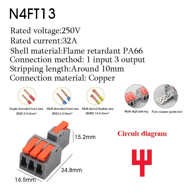 1/5PCS Wire Connector Electrical Cable Led Connectors Mini Terminals Blocks Quick Wiring Push-in Docking Butt Electrician Tools