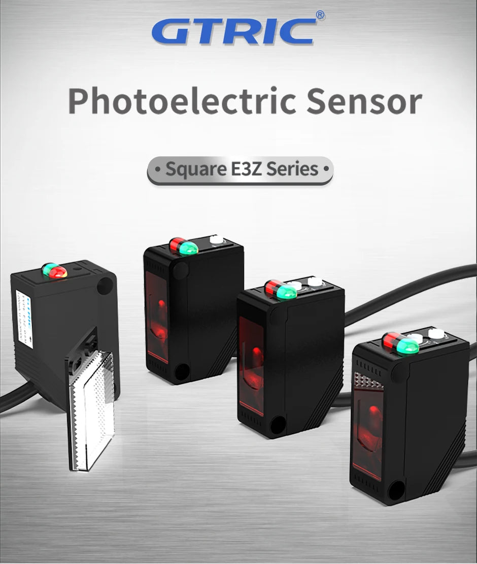 GTRIC E3Z-B61 Photoelectric Sensor Retro-reflective Sensing Distance 4M NPN PNP10-30VDC Square Photo Switch With Bracket