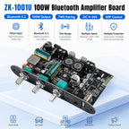 ZK‑1001U Mono 100W Bluetooth Amplifier Board TPA3116D2 DC9‑24V TWS Stereo Pairing Support Wuzhi Audio APP AUX U Disk USB Sound Card Amp Module