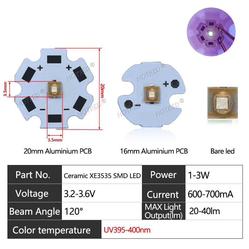 10-100pcs 1W 3W LED Beads 3535 SMD 3W Chip Deep Red Green Royal Blue UV 395nm 410nm 365nm IR 730nm 850nm 940nm Amber 595nm Lamp