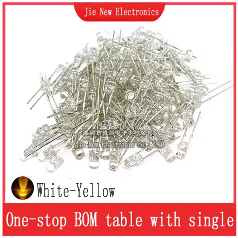 3mm 5mm LED Diode Assorted Kit White Green Red Blue Yellow Orange F3 F5 Leds Light Emitting Diodes Electronic Kit