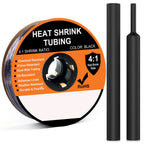 A Roll 4:1 Ratio Heat Shrink Tubing Φ4mm to Φ32m Dual Wall Adhesive Lined Shrinkable Wire Wrap Tube Waterproof Black Sleeves