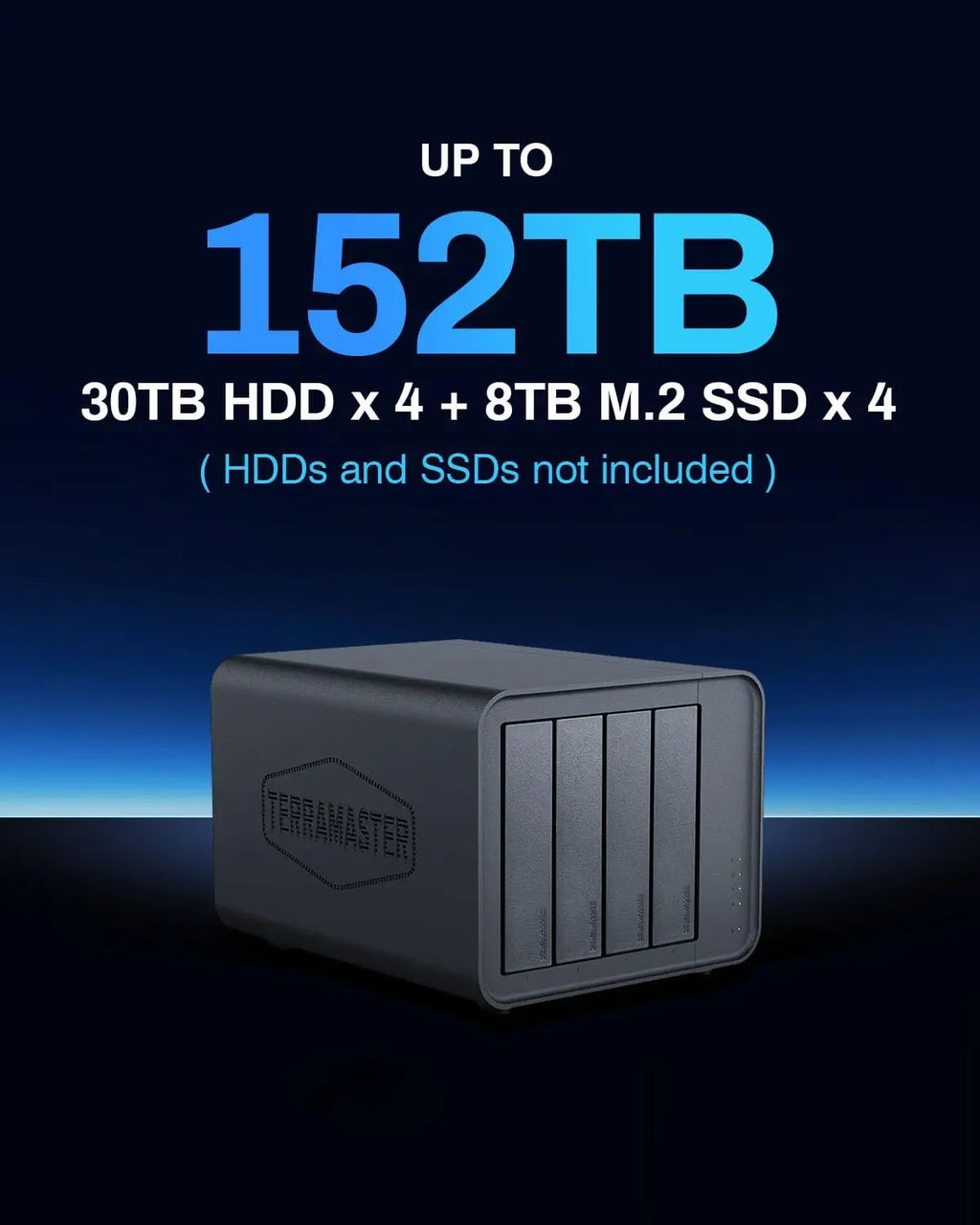 TERRAMASTER F4-425 4Bay NAS Storage Intel x86 Quad-Core CPU 4GB RAM 2.5GbE LAN Network Attached Storage for Home Users (Diskless