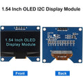 1.54 Inch OLED Module 12864 128x64 SSD1309 Driver IIC I2C Serial Interface Self-Luminous Display Board for Raspberry Pi 4 Pin