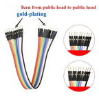10PCS/lot Gold Plated Pure Copper Thickened DuPont Wire 24AWG Male to Female to Male Ribbon Wire DuPont Connector Wire 20cm/30cm