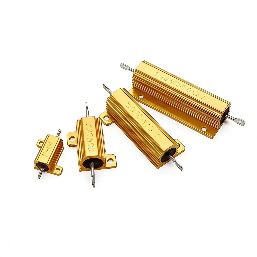 2PCS 10W 25W 50W 100W Aluminum Power Metal Shell Case Wirewound Resistor 0.1R 0.2 0.5 1K 2 3 4 5 6 8 10 12 15 20 30 50ohm RX24
