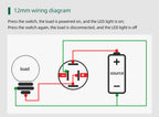 12/16mm Flat LED Illuminated Reset Latching Ring LED Metal Push Button Switch Waterproof On Off with Power Symbol