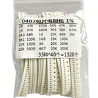 0201 0402 0603 0805 1206 1210 2512 Resistor Kit  33 ValuesX20=660PCS Pack Sample Kit Assorted 1K 10 150R 330 470 1.8 3 4.7k 5.1k