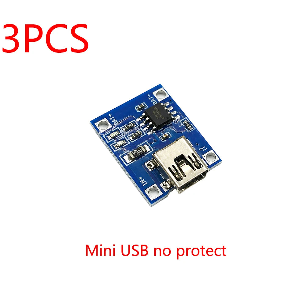 1/3/5pcs Type-C Micro Mini USB 5V 1A 18650 TP4056 Lithium Battery Charger Module Charging Board With Protection Dual Functions