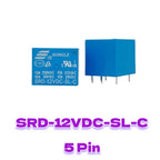 5 Pieces Power Relays SRD-03VDC 05VDC 06VDC 09VDC 12VDC 18VDC 24VDC 48VDC-SL-A SL-C T73 7A 10A 15A 4Pin 5Pin for Electronics