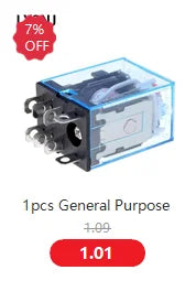 1pcs General Purpose LY2NJ HH62P Electronic Micro Electromagnetic Relay LED Lamp 10A 8 Pins Coil DPDT DC12V 24V AC110V 220V