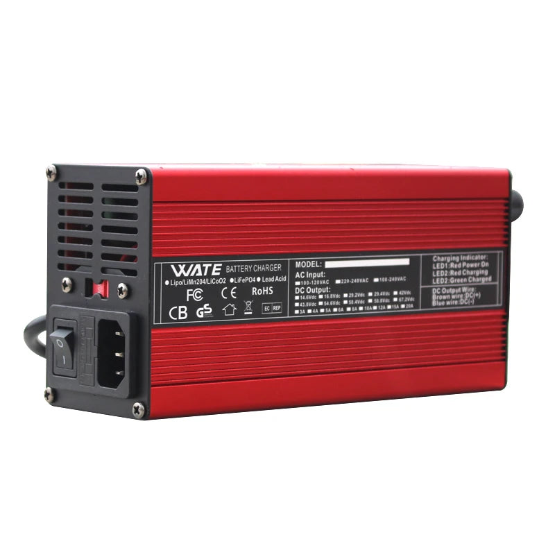 16.8V 20A Lithium Battery Charger For 14.8V 4S 80AH 100AH Li-Ion Lipo Battery Pack Aluminum Case With Fan